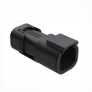 ATM04-4P-SF01BLK Connectors 4-Position Receptacle (Male Pin),Snap-Fit End Cap,Amphenol