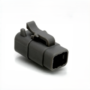 ‌Amphenol ATM06-4S-BLK: 4-Position Black Rectangular Flange-Mount Receptacle