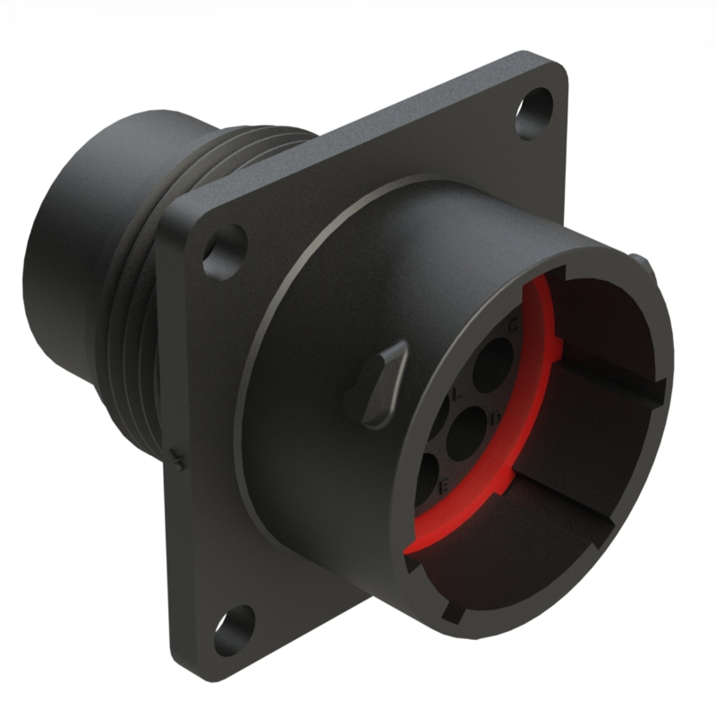 RTS014N12P03 Amphenol12 positions square flange Receptacle, size 14, pin contact