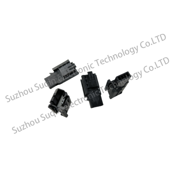 310681070: MALE Connector 4 Way Male Housing Assembly, Single Row, Polarization A, Black, with Xmas Tree Attachment FOR MOLEX